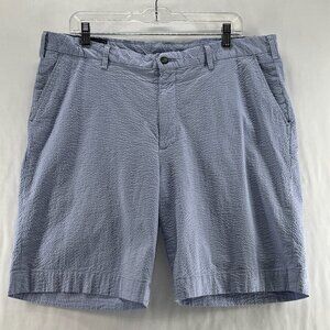Chatham Chino Company Seersucker Short Mens 38 Lightweight Summer Striped Blue